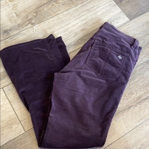 Rag and Bone Wine Velvet Cropped Flare
